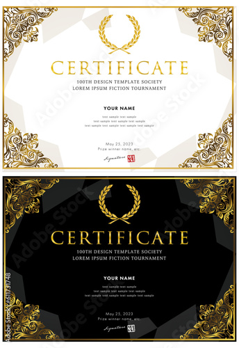 賞状９１（横）certificate　award　表彰状　celebration