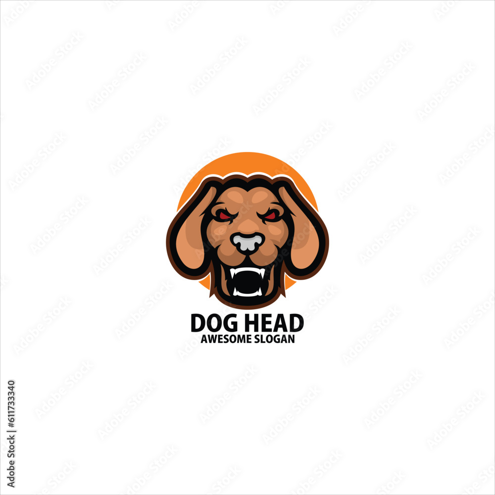 dog angry design mascot esport logo