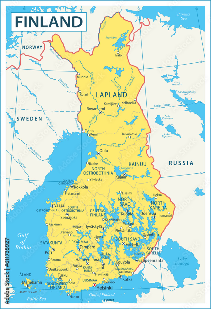 Finland map - highly detailed vector illustration
