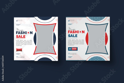 minimal square banner template. Suitable for social media posts and web ads. Modern marketing square banner.