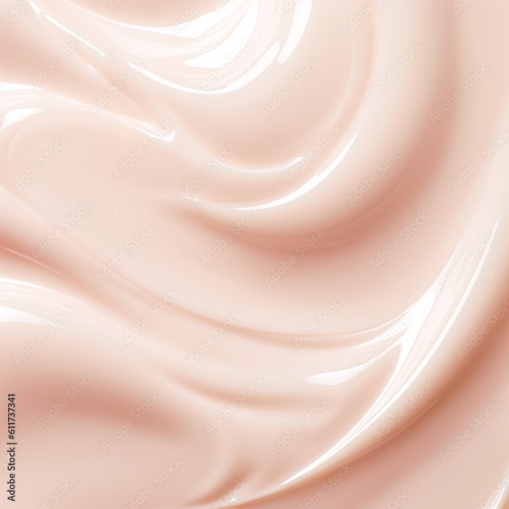 Skincare, cosmetics and beauty product, blush pink glossy cream lotion texture as abstract background, generative ai - obrazy, fototapety, plakaty 