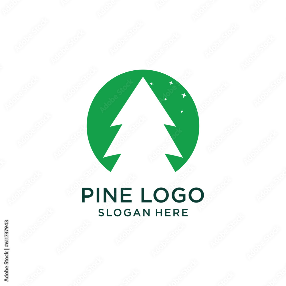 Pine logo vector design idea with creative style Pine logo vector design idea with creative style