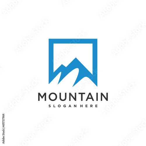 Free Download Mountain logo vector design idea with modern style - GFXLoad