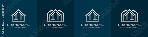 Letter IT and TI Home Logo Set. Suitable for any business related to house, real estate, construction, interior with IT or TI initials.