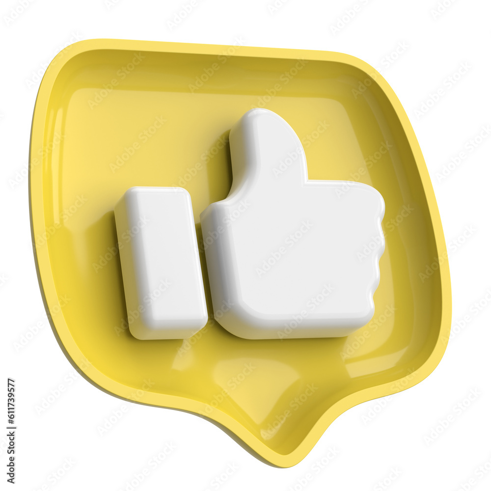 Like icon. Like button. 3D illustration. Like icon. Like button. 3D illustration.