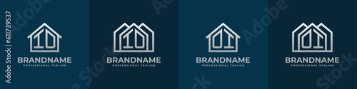 Letter IO and OI Home Logo Set. Suitable for any business related to house, real estate, construction, interior with IO or OI initials.