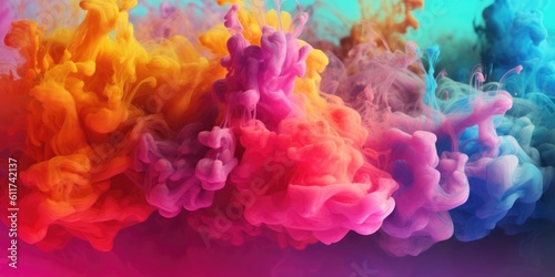 Colorful background, Colorful smoke, Abstract color mix, generative ai