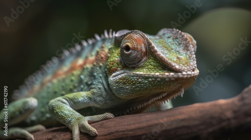 Beautiful Chameleon  Chameleon  Chameleon Isolated on Dark Background  Colorful Chameleon  Ai Generated Art.