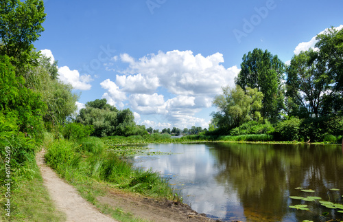 Dnepr River. Ukraine. A beautiful landscape in the Obolonsky district.