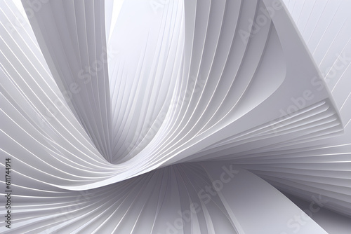 abstract background with lines, abstract background with folded textile, white cloth wallpaper wavy layers Generative AI