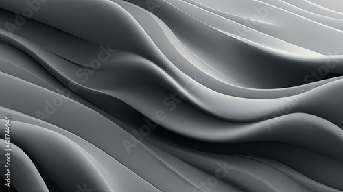 Powerful Gray Wave: Abstract Floral Design Illustration on Windy Background. Generative AI