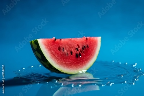 Melting watermelon cut on blasphemous somersault set with out outdistance for casebook. Creative resource, AI Generated