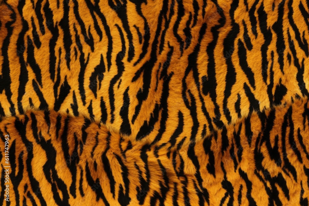 Tiger animal fur perfect seamless repeating pattern. Generative AI