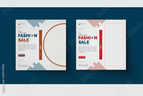 Social media post design.modern fashion sale poster template