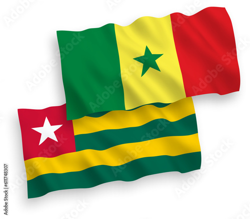 Flags of Togolese Republic and Republic of Senegal on a white background