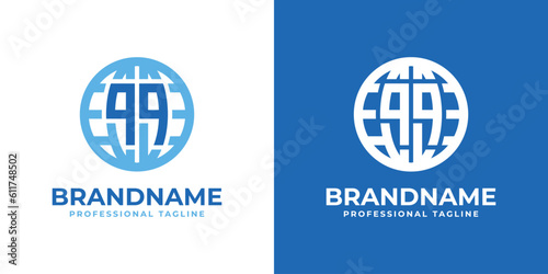 Letter QQ Globe Logo, suitable for any business with double Q or QQ initials.