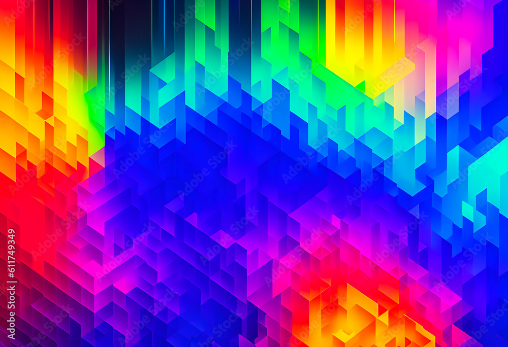 abstract background A wide variety of colorful patterns. background with colorful spectrum bright neon rays and glowing lines. AI Generative, illustration.