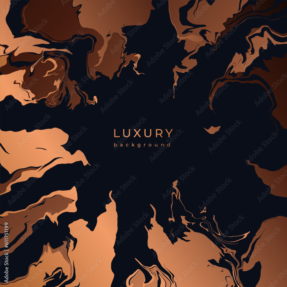 Luxury golden marbled banner for social media. Gold marble on black background. Shiny bronze veins of marble. Сurved concentric lines Luxury golden marbled banner for social media. Gold marble on black background. Shiny bronze veins of marble. Сurved concentric lines