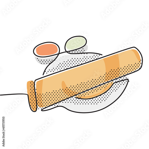 A dosa, also called dosai, is a thin pancake in South Indian cuisine