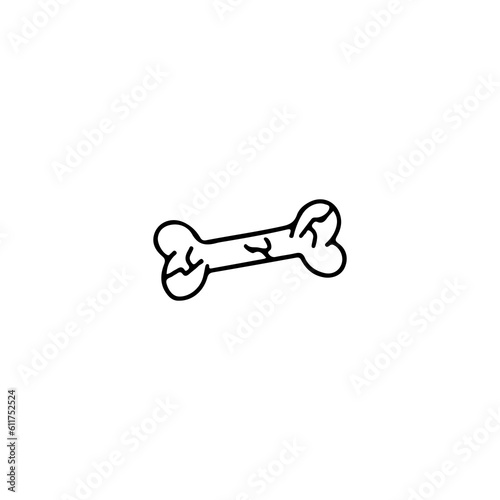 vector illustration of fractured bone
