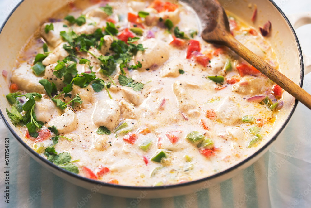 Chicken curry with vegetables and coriander Chicken curry with vegetables and coriander