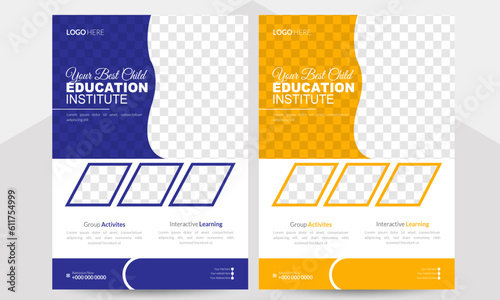 Education flyer design template & flyer cover design template 
