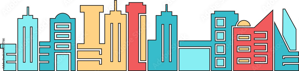 city skyline and skyscraper illustration city skyline and skyscraper illustration