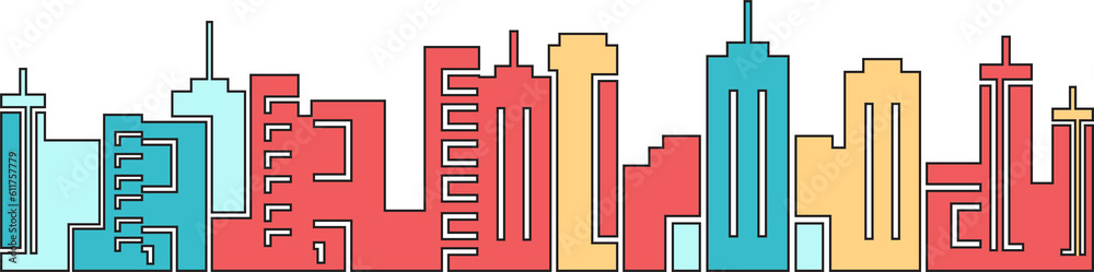 city skyline and skyscraper illustration city skyline and skyscraper illustration