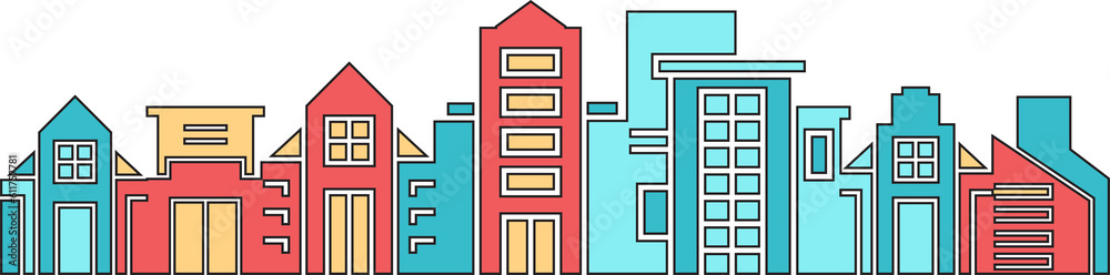 city skyline and skyscraper illustration city skyline and skyscraper illustration