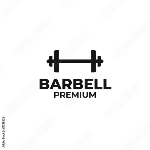 Barbell logo design vector concept illustration symbol icon