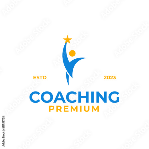 Coach success logo design for life coaching design vector illustration symbol icon