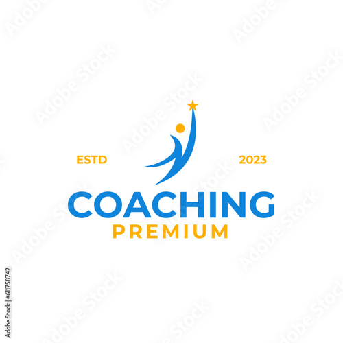 Coach success logo design for life coaching design vector illustration symbol icon