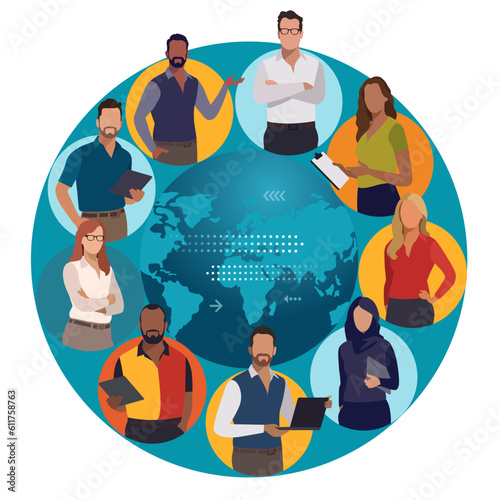 Business circle. Global network, cooperation, investing. Business vector illustration.
