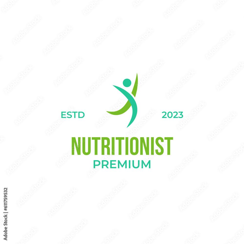 Creative nutritionist logo design vector illustration symbol icon
