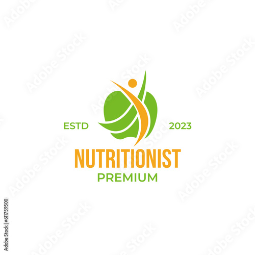 Creative nutritionist logo design vector illustration symbol icon