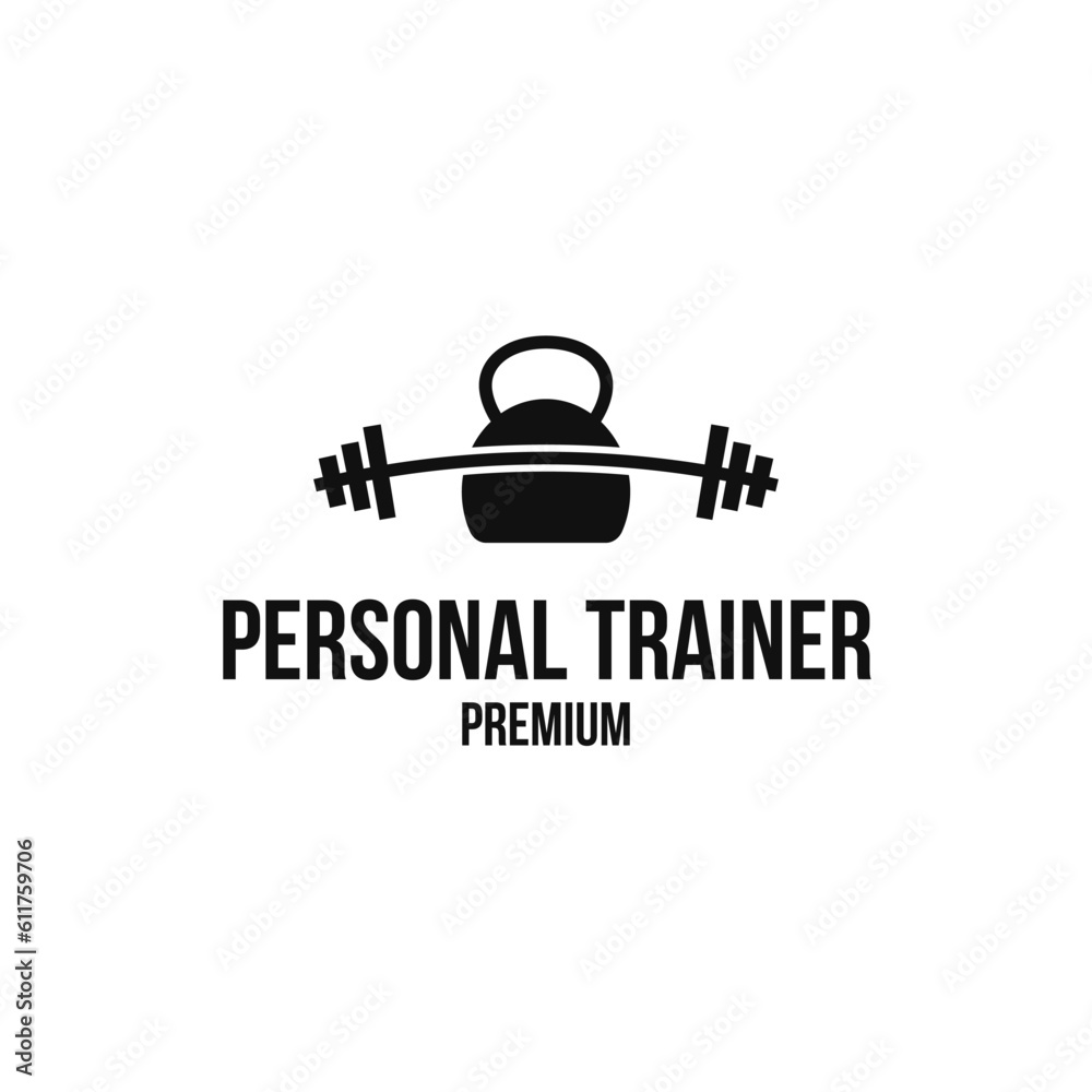 Creative personal trainer logo design concept vector illustration idea Creative personal trainer logo design concept vector illustration idea