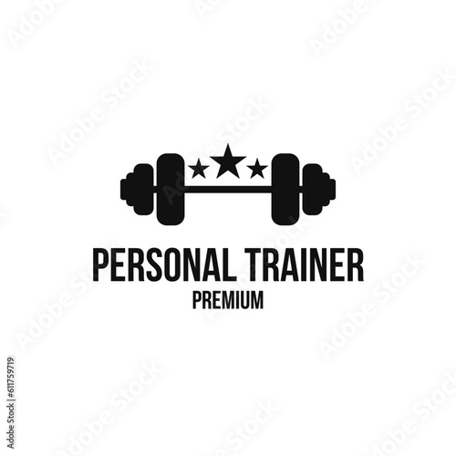 Creative personal trainer logo design concept vector illustration idea