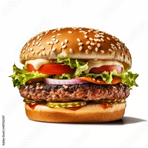 Beef burger on white background © fysaladobe