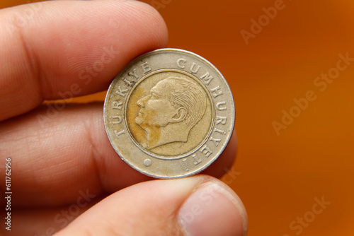 turkey money - turkish fifty kurus coin photo