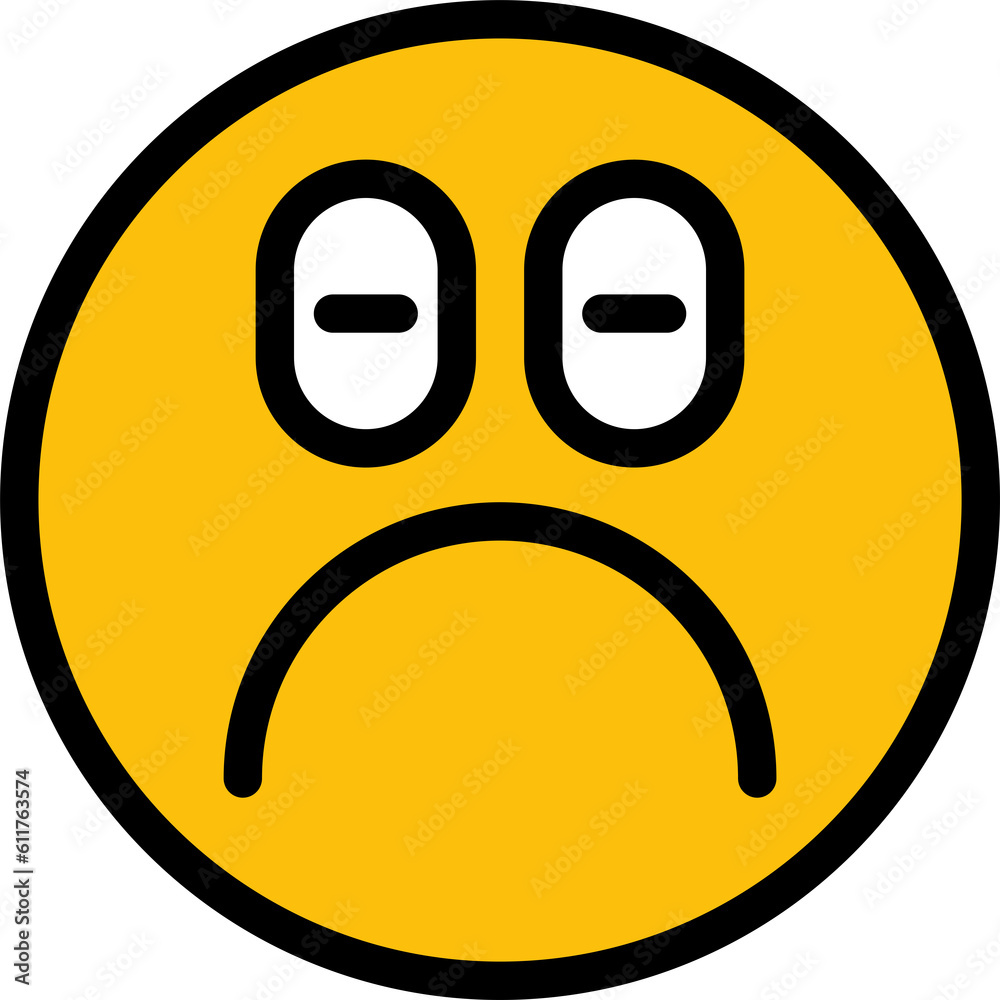 bored and moody face emoticon