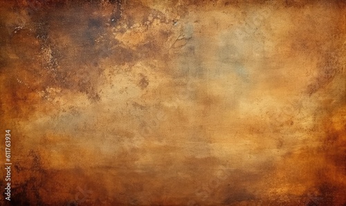 Old brown background with distressed vintage grunge texture in dark earthy chocolate  generative AI