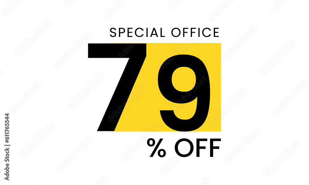 Fototapeta premium 79% off discount creative vector banner illustration, sale special offer 79% off, 79% off discount creative vector