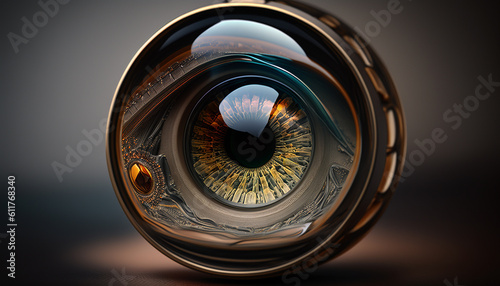 AI Generated photo of Human an eye with a reflection of the dream in it
