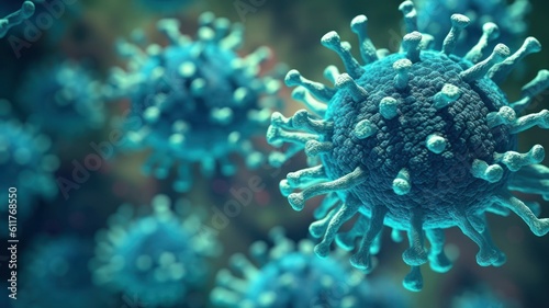 Virus under a microscope close-up. AI generated, human enhanced © top images