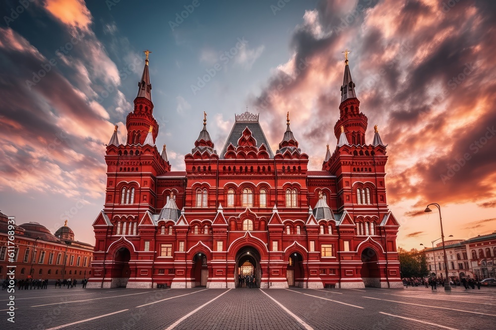 Fototapeta premium the architectural beauty of iconic landmarks from around the world during golden hour