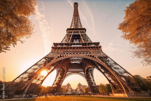 the architectural beauty of iconic landmarks from around the world during golden hour