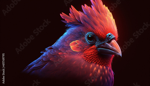 Northern cardinal bird animal head AI Generated picture © Biplob