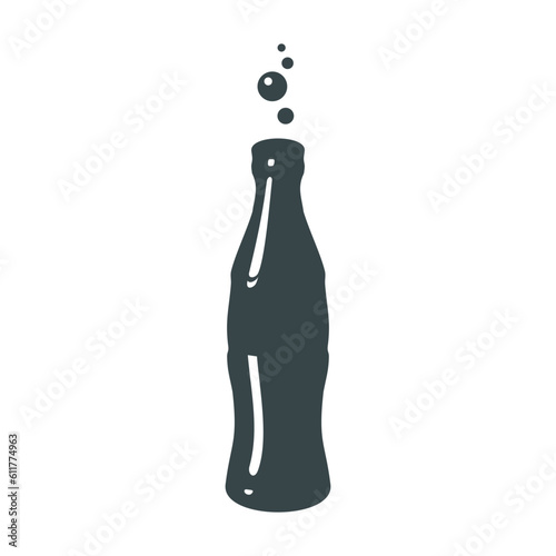 simple vector silhouette of glass bottle in black color isolated on white background photo