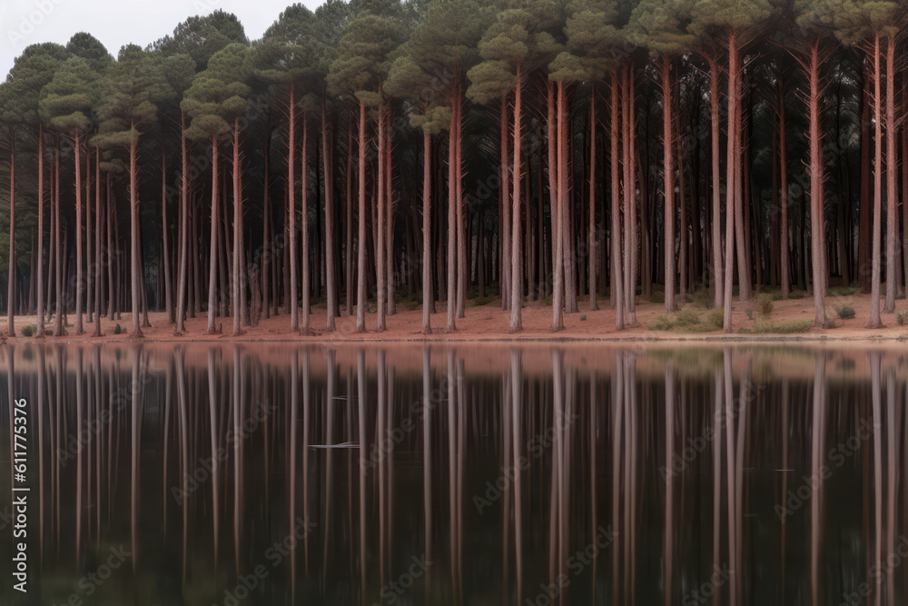 Obraz premium Wald ein einem See