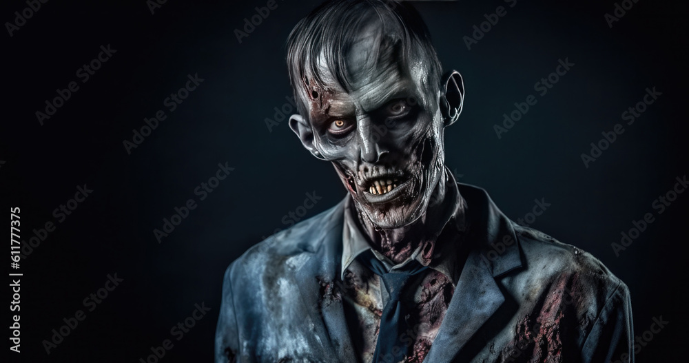 Scary Vampire Banner with Space for Copy. Generative AI Scary Vampire Banner with Space for Copy. Generative AI